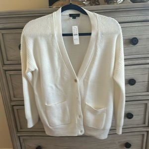 V neck cotton blend sweater